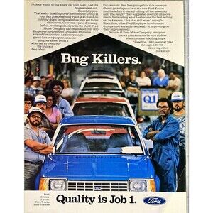 Ford "Employee Involvement Group: Bug Killers" Vintage Print Ad 1989